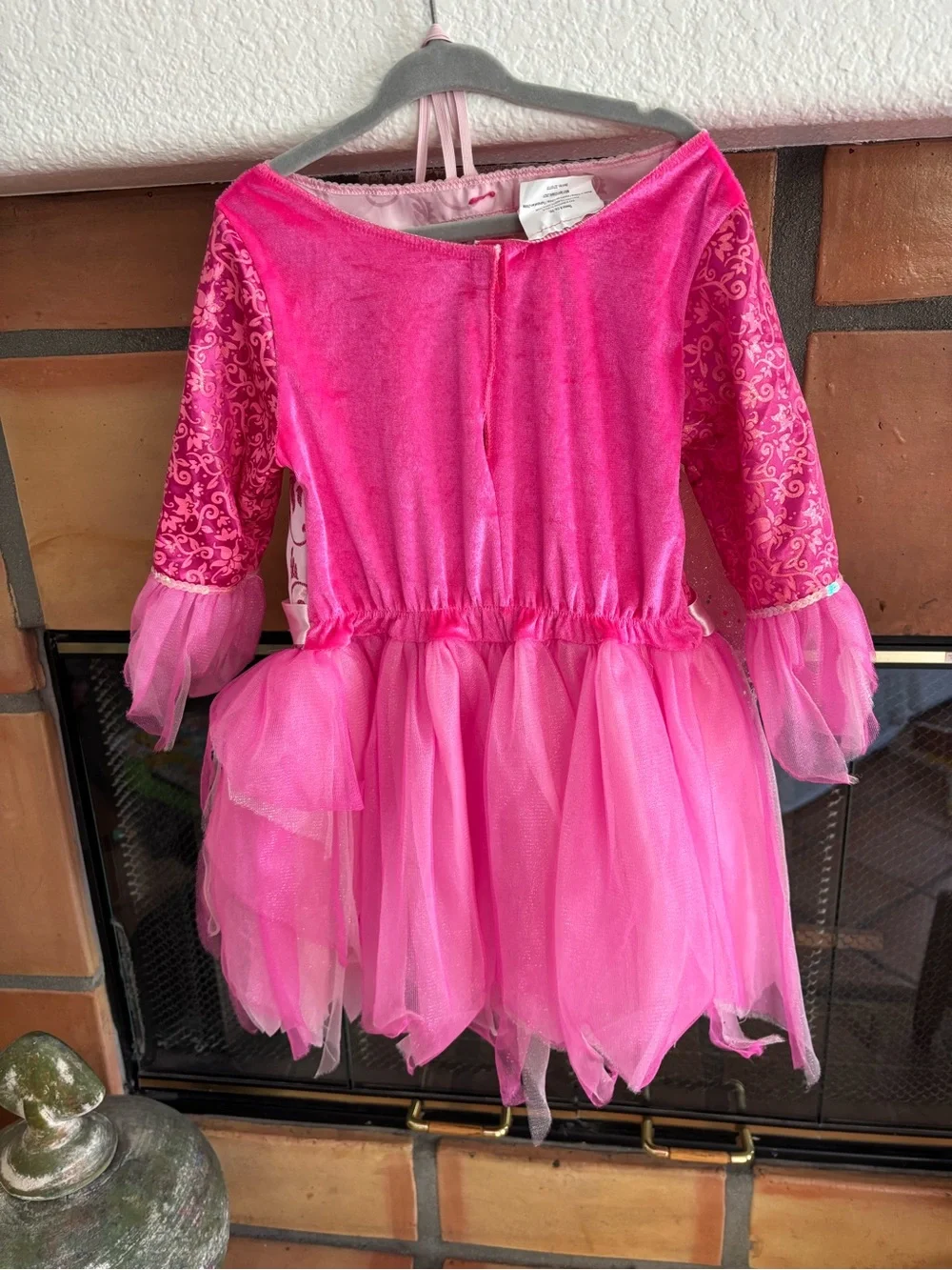 Girls Pink Princess Fairy Costume Dress with Sparkle wings size 5/6